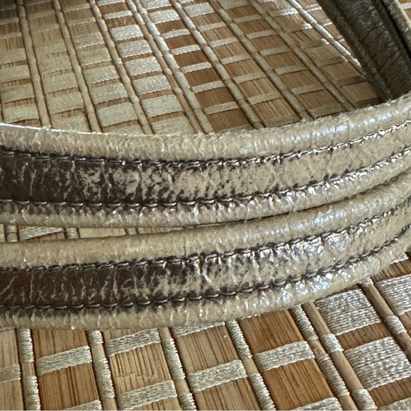 Coach Glam Tote Khaki Metallic Gold Signature C Fabric Bronze Leather Trim - Picture 12 of 16